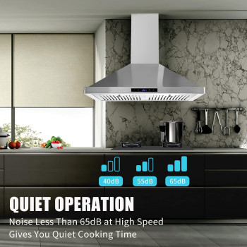 Wall Mount Kitchen Hood 30 Inch Ductedductless Range Hood With Delayed Shutdown Function 700Cfm 3 Speed Fan Energysaving L