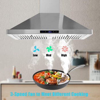 Wall Mount Kitchen Hood 30 Inch Ductedductless Range Hood With Delayed Shutdown Function 700Cfm 3 Speed Fan Energysaving L