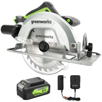 Greenworks 24V 714 Circular Saw Brushless Cordless With 4Ah Battery And 2A Charger