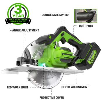 Greenworks 24V 714 Circular Saw Brushless Cordless With 4Ah Battery And 2A Charger