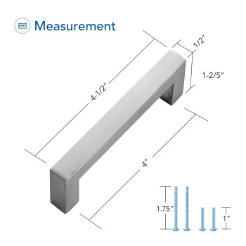 Ravinte 30 Pack 4 Inch Cabinet Pulls Brused Nickel Kitchen Cabinet Handles Square Kitchen Hardware For Cabinet