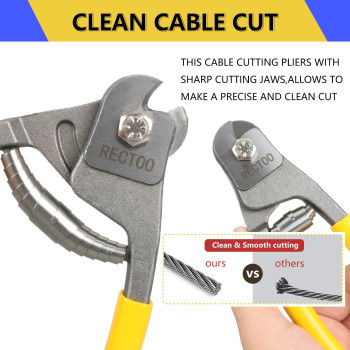 Rectoo Cable Wire Cutters Rt02 Forged From Heavy Duty Stainless Steel Metal 8 Inch Small Wire Rope Cutter Tool Upto 14 Fo