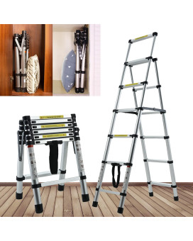 Step Ladder 163M55Ft Aframe Aluminum Extension Ladder Telescoping Ladder Portable Multipurpose Folding Handrail Ladder 330L