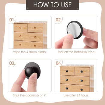 Jetec 20 Pieces Adhesive Cabinet Knobs Mini Instant Handle Stick Auxiliary Cabinet Organizer Pull Selfstick Handle Helper For W