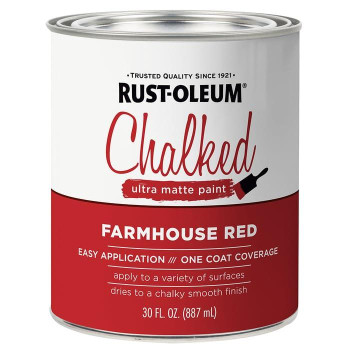 Rustoleum 3292112Pk Ultra Matte Interior Chalked Paint 30 Oz Farmhouse Red 18 Quarts Pack Of 2