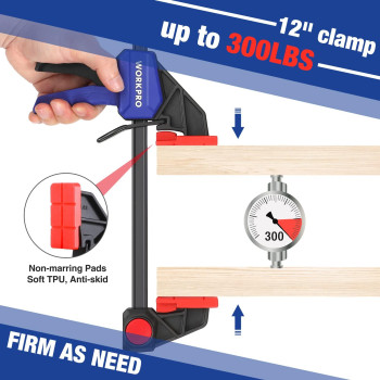 Workpro 12 Bar Clamps For Woodworking Medium Duty 300Lbs Onehanded Spreaderclamp Quickclamp F Wood Clamps Set For Hand W