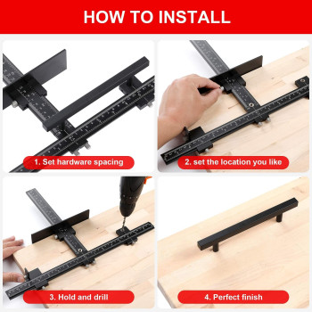 Lonfu Cabinet Hardware Jig For Handles Adjustable Template With Convenient And Precise Installation For Door And Drawer Knobs P