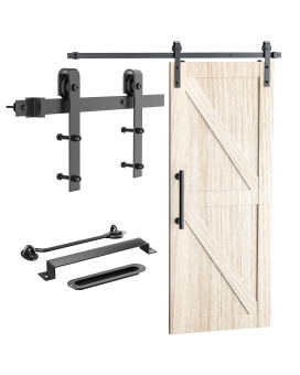 Signstek 8 Ft Sliding Barn Door Hardware Kit Heavy Dutysmoothly And Quietly Easy To Install With Door Hook And 2 Handles Fit