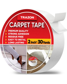 Trazon Carpet Tape Double Sided Rug Tape Grippers For Hardwood Floors And Area Rugs Carpet Binding Tape Strong Adhesive And