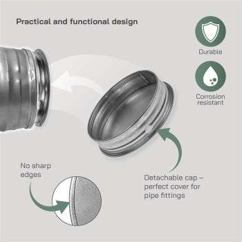 Vent Systems 4 Metal Tee Cap Galvanized Steel End Cap Dryer Vent Cover Dryer Duct End Cap 4In Steel End Cap Steel Plug 4I