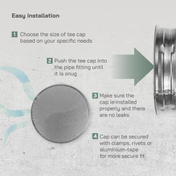 Vent Systems 4 Metal Tee Cap Galvanized Steel End Cap Dryer Vent Cover Dryer Duct End Cap 4In Steel End Cap Steel Plug 4I