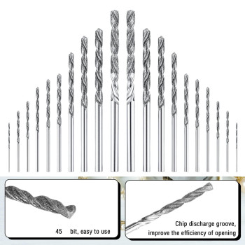 20 Pieces Diamond Drill Bits Set Twist Diamond Tip Drill Bit Heavy Duty Micro Diamond Drill Bit Set For Glass Tile Jewelry 08