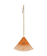 Orange Kids Size Rake Kids Rake For Lawn With Hardwood Handle Durable Plastic Head To Sweep Leaves On Lawn And Tidying Up The