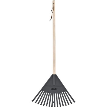 Orange Kids Size Rake Kids Rake For Lawn With Hardwood Handle Durable Plastic Head To Sweep Leaves On Lawn And Tidying Up The