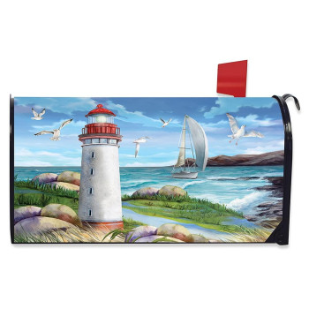 Briarwood Lane Coastal Lighthouse Summer Magnetic Mailbox Cover Standard