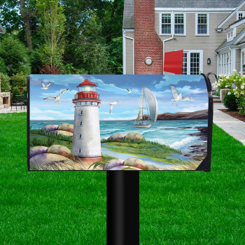 Briarwood Lane Coastal Lighthouse Summer Magnetic Mailbox Cover Standard