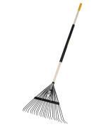 True Temper 20201001 Steel Tine Leaf Rake With Hardwoodsteel Handle 22 Tines Black