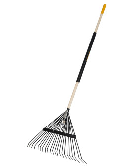 True Temper 20201001 Steel Tine Leaf Rake With Hardwoodsteel Handle 22 Tines Black