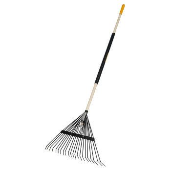 True Temper 20201001 Steel Tine Leaf Rake With Hardwoodsteel Handle 22 Tines Black