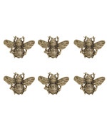 Soffee Design Set Of 6 Vintage Matte Gold Pewter Cabinet Knobs Decorative Metal Bee Shape Knobs Pull Handle For Door Cabinet Dr