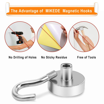 Mikede Strong Magnetic Hooks Heavy Duty 28Lbs Cruise Essentials Hooks For Hanging 15Pcs Neodymium Magnets With Hooks For Refri