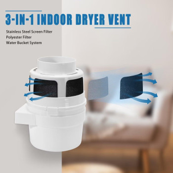 Noorny Upgraded 3 In1 Indoor Dryer Vent Kit Lint Catcher Bucket Box For Electric Clothes Dryer No Hose Included