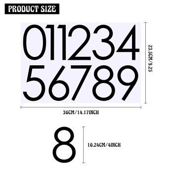 Zonon 88 Pieces 8 Sheets Vinyl Number Stickers 4 Inch Mailbox Numbers Self Adhesive Waterproof Numbers For Mailbox Sign Window D