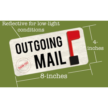 Iconikal Reflective Outgoing Mail 8 X 4Inch Magnetic Mailbox Flag Sign