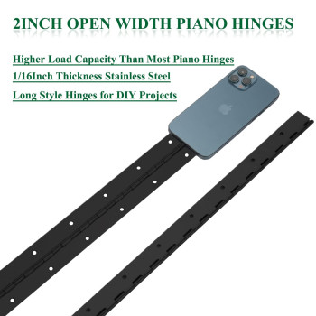 2Pack Heavy Duty Piano Hinge 2 Open Width X 20 Continuous Piano Hinges 006 Thick Stainless Steel Piano Hinge With Ho