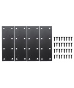 4 Pack Flat Straight Brace Brackets Ulifestar Black Stainless Steel Mending Bracket Plate Metal Shelf Support Fixing Joining Pl