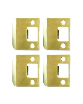 Qcaa Solid Brass Extended Lip Strike 2X214 Polish Brass 4 Pack Made In Taiwan