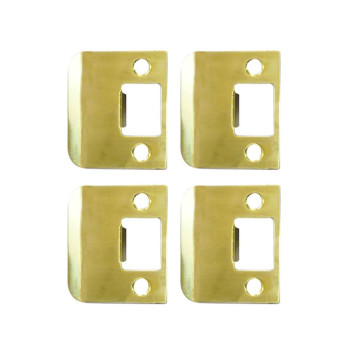 Qcaa Solid Brass Extended Lip Strike 2X214 Polish Brass 4 Pack Made In Taiwan