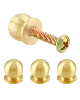 Jiozermi 4 Packs Mini Round Solid Brass Knobs 12 Inch Diameter Brass Pulls Gold Mini Drawer Pulls Mini Knobs For Jewelry Box