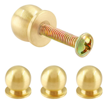 Jiozermi 4 Packs Mini Round Solid Brass Knobs 12 Inch Diameter Brass Pulls Gold Mini Drawer Pulls Mini Knobs For Jewelry Box