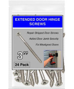 Screw Superstore Satin Silver Nickel Wood Screws 9 X 3 Inch Extra Long Door Hinge Screws Door Security Screws 24 Pack