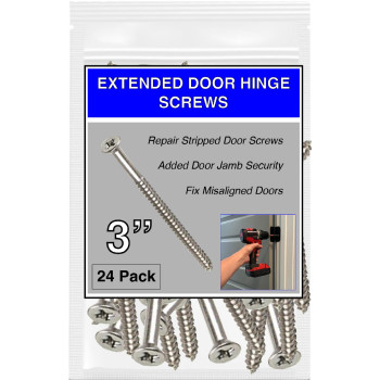 Screw Superstore Satin Silver Nickel Wood Screws 9 X 3 Inch Extra Long Door Hinge Screws Door Security Screws 24 Pack