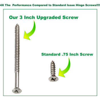 Screw Superstore Satin Silver Nickel Wood Screws 9 X 3 Inch Extra Long Door Hinge Screws Door Security Screws 24 Pack