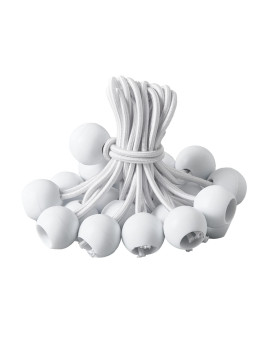 16 Pack Bungee Balls Cords White Ball Bungee Heavy Duty Heavyweight 4 In Tarp Bungee Cords Weather Resistant Tie Down Strap Di