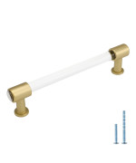 Peaha 10 Pack Cabinet Handles Acrylic Drawer Pulls Phls6164Bb128 5 In Kitchen Cabinet Handles Brushed Brass Cabinet Pulls Bar