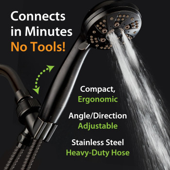 Aquadance For California High Pressure 6Setting Oil Rubbed Bronze Face Handheld Shower With Hose For Ultimate Shower Experience