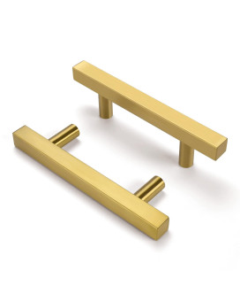 Goldenwarm 6 Pack Brushed Brass Cabinet Pulls Gold 3In Drawer Handles Brushed Gold Kitchen Cabinet Hardware Ls1212Gd76 Modern