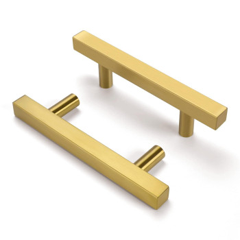 Goldenwarm 6 Pack Brushed Brass Cabinet Pulls Gold 3In Drawer Handles Brushed Gold Kitchen Cabinet Hardware Ls1212Gd76 Modern