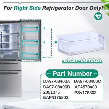 Upgraded Da9708406A Da9708406Bc Refrigerator Door Bin Shelf Replacement For Samsung Rf4287Rf4289 Right Side Door Replace A