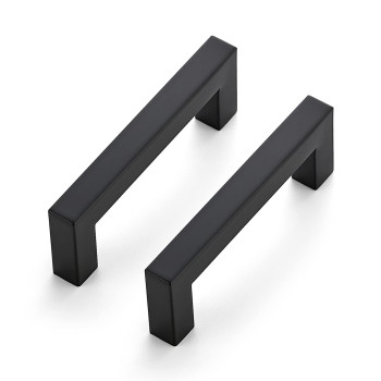 Ravinte 3 Pack 312 Inch Kitchen Square Cabinet Handles Matte Black Cabinet Pulls Black Drawer Pulls Kitchen Cabinet Hardware K