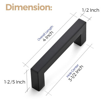 Ravinte 3 Pack 312 Inch Kitchen Square Cabinet Handles Matte Black Cabinet Pulls Black Drawer Pulls Kitchen Cabinet Hardware K