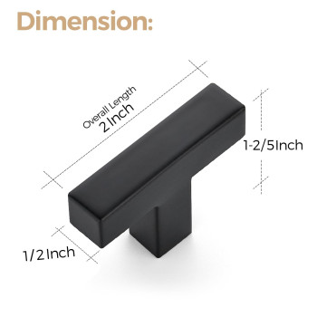 Ravinte 3 Pack 2 Inch Length Square Cabinet Pulls Matte Black Stainless Steel Kitchen Drawer Pulls Cupboard Handles Cabinet Hand