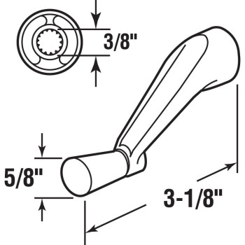 Primeline H 3966 Spline Socket Crank Handle Stone Smooth 360Degree Operation 72 Pack