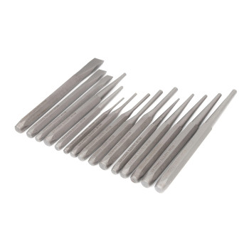 Neiko 02626A Punch And Chisel Set 16 Piece Cold Chisels Taper Pin Center Punches Chrome Vanadium Steel Roll Up Pouch