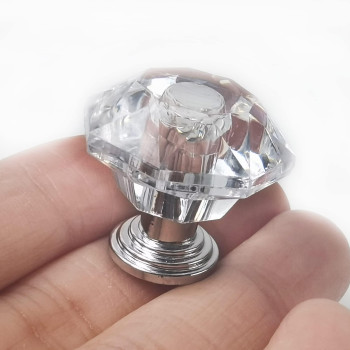 Nsbell 26Pcs Clear Crystal Drawer Knobs 24Mm Diamondshaped Acrylic Cabinet Knobs Pulls For Kitchen Dresser Drawer And Cupboard