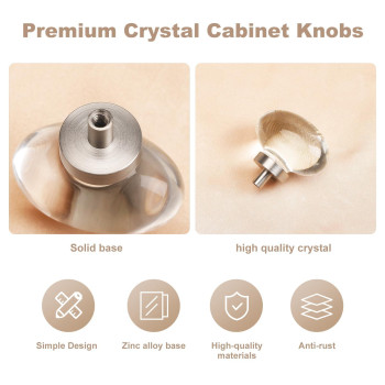 Clctk 8 Pack Glass Cabinet Knobs And Pulls Oval Crystal Knobs For Dresser Drawers Brushed Nickel Kitchen Cabinet Knobs Egg Sha